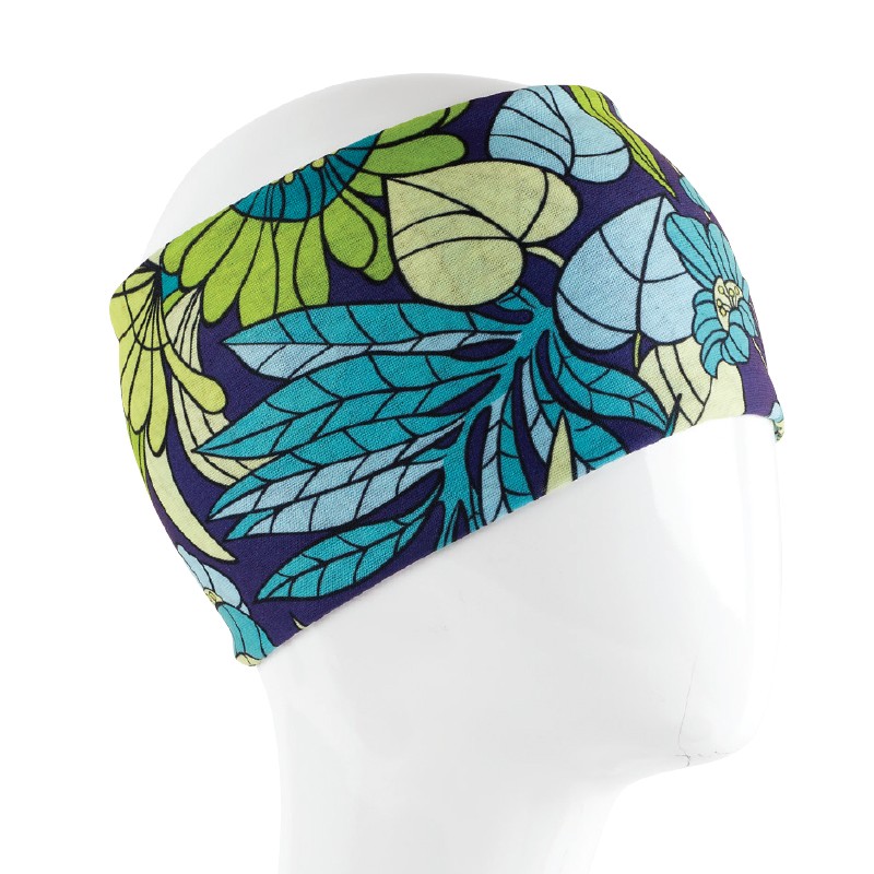 GREEN AND BLUE LEAVES HALF SIZE BANDANAS