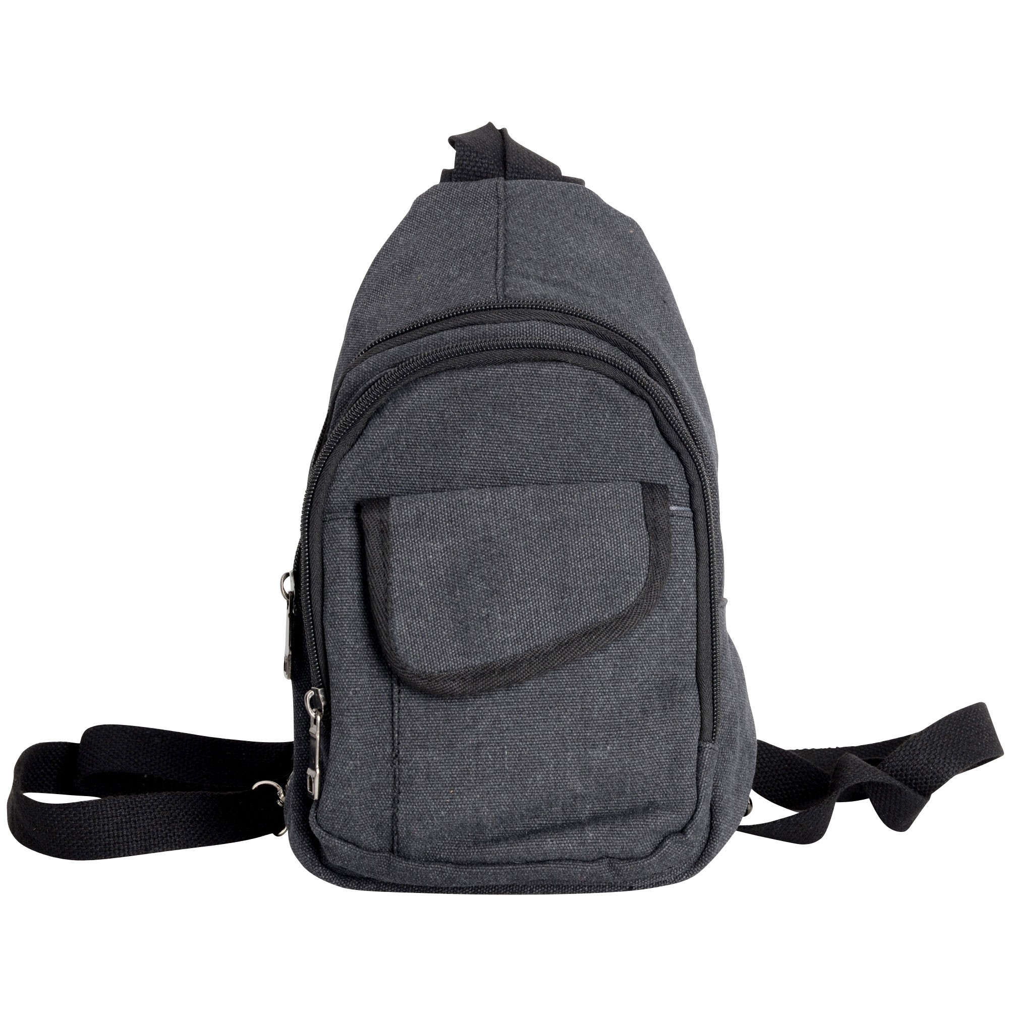 small black canvas backpack