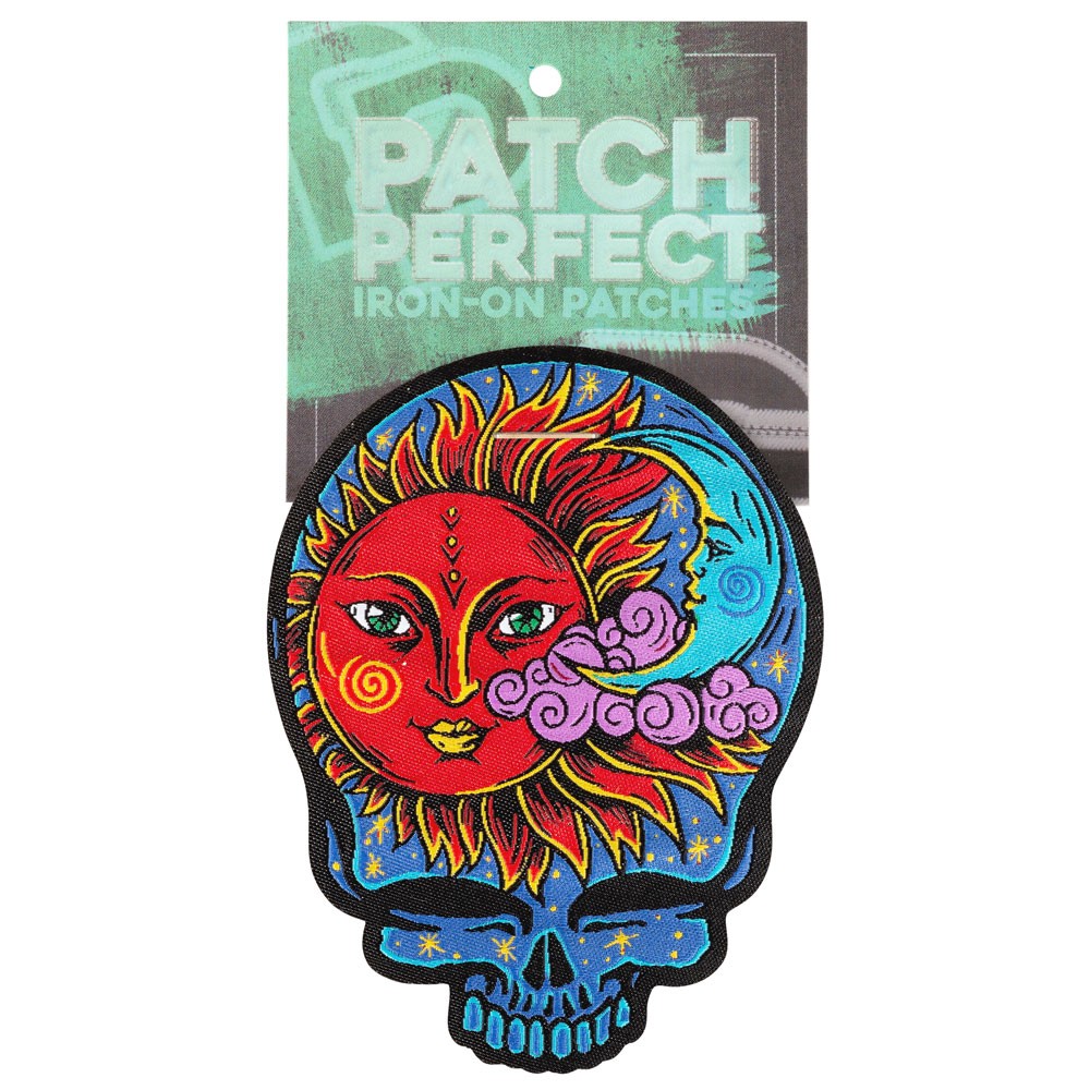 Shop Online: Punk Sun Moon Skeleton Embroidered Iron-On Patches for Clothes  & Jeans