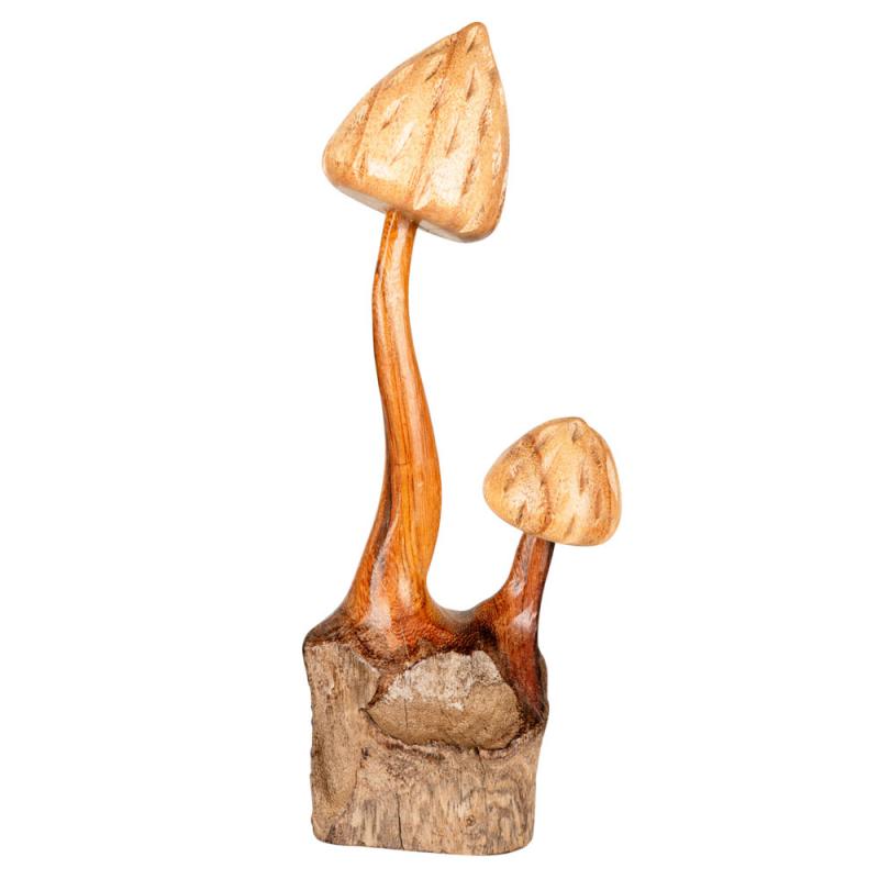 TALL DOUBLE WOODEN MUSHROOM