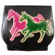 TWO HORSES SNAP LEATHER COIN POUCH 1