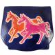 TWO HORSES SNAP LEATHER COIN POUCH 2