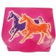 TWO HORSES SNAP LEATHER COIN POUCH