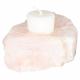 ROUGH ROSE QUARTZ CANDLE HOLDER