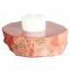 ROUGH RED JASPER CANDLE HOLDER WITH SMOOTH TOP