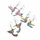 ASSORTED WOODEN HUMMINGBIRD EARRINGS