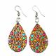 WOODEN MOSAIC SHAPES EARRING