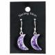 STERLING SILVER AND AMETHYST DRUZY SMALL MOON EARRINGS 1