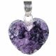 SMALL AMETHYST DRUZY HEART PENDANT WITH STERLING SILVER