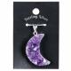 LARGE AMETHYST DRUZY MOON PENDANT WITH STERLING SILVER 1