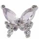 SILVER COLOR BUTTERFLY/PINK STUD EARRINGS